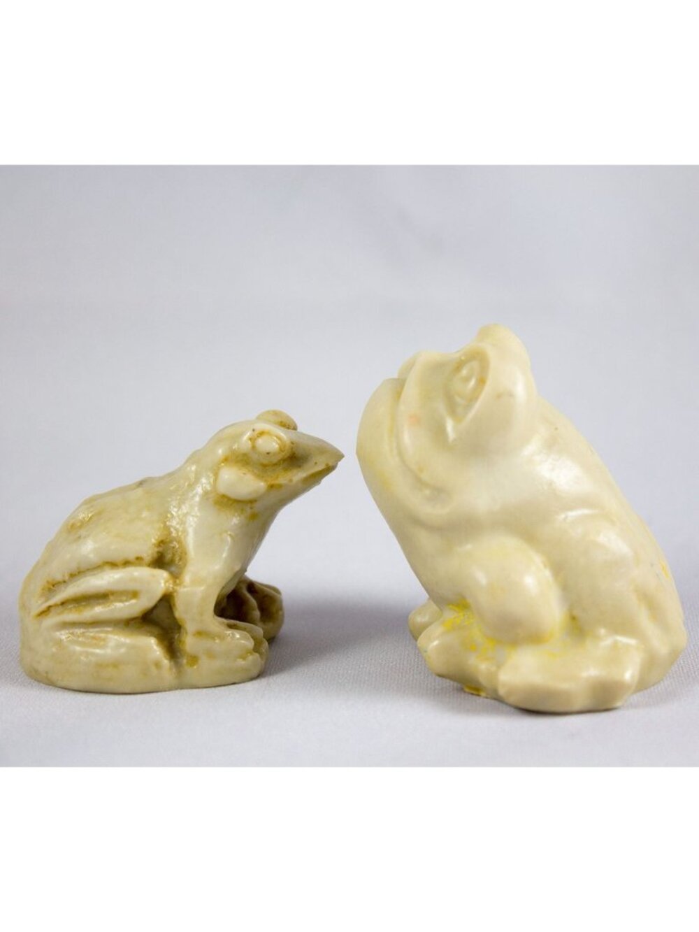 Lot of 2 Stone-Look Resin Frog Figurines Made in Mexico